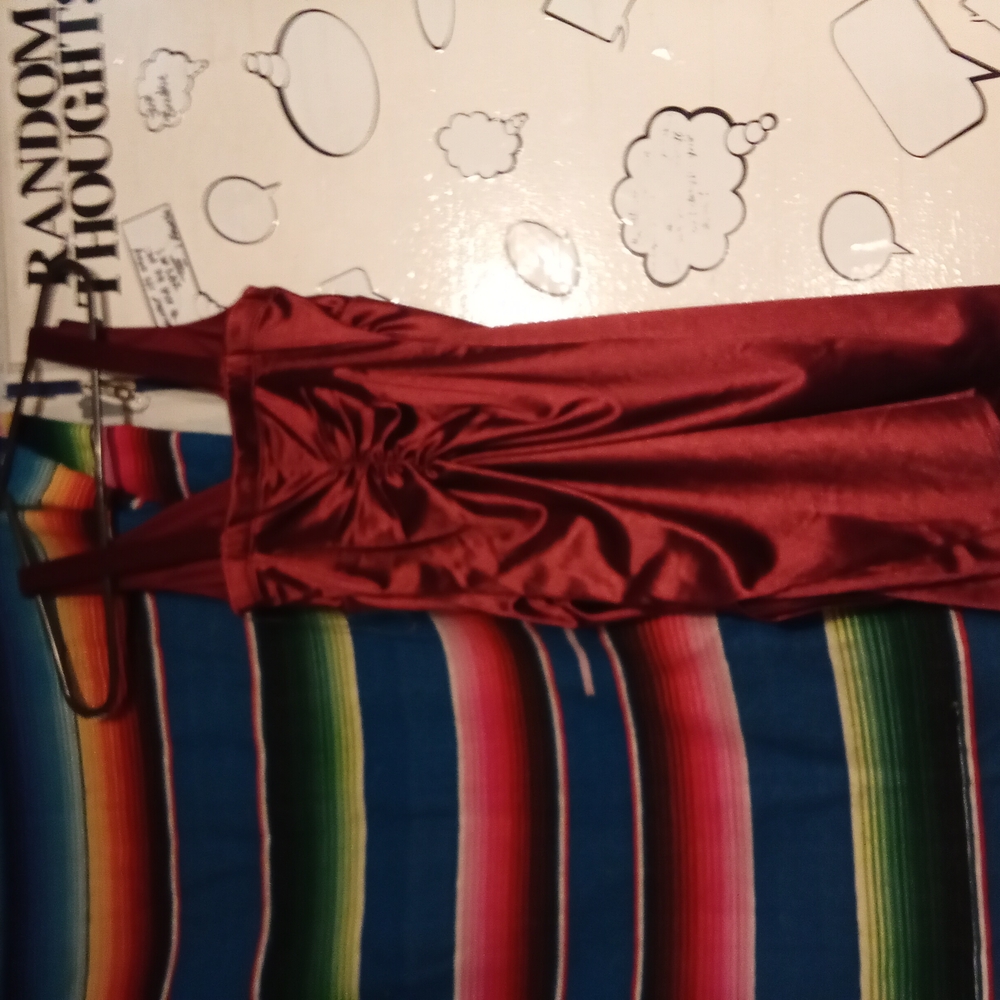 Elegant Red Satin Skirt